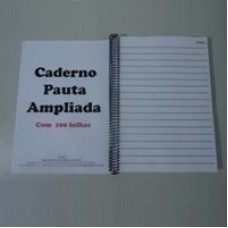 caderno pauta ampliada com 100 folhas
