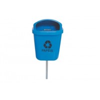 LIXEIRA INDIVIDUAL PARA COLETA SELETIVA C/ POSTE