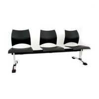 Longarina 3 lugares plastica s/ braço 