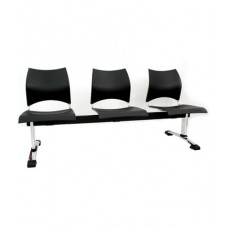 Longarina 3 lugares plastica s/ braço 